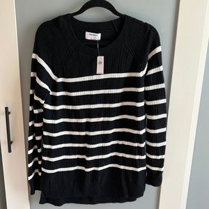 NWT Old Navy Sweater, Medium, black and white striped.